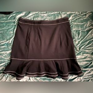 Ann Taylor Fit and Flare Black with white accent stitching Skirt size 14